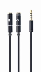 CABLU audio GEMBIRD Splitter stereo (1 x 3.5 mm jack T la 2 x 3.5 mm jack M), 20cm, negru &amp;quot;CCA-417M&amp;quot; (timbru verde 0.08 lei) foto