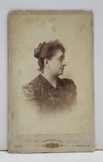 ATELIER FOTO &amp;#039; ADELE &amp;#039; , VIENA , PROFILUL UNEI DOAMNE , FOTOGRAFIE TIP C.D.V. , SFARSITUL SEC. XIX foto