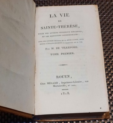 LA VIE DE SAINTE - THERESE (1818) foto