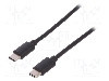 Cablu din ambele par&amp;amp;#355;i, USB C mufa, USB 2.0, lungime 1.8m, negru, ASSMANN - AK-300138-018-S foto