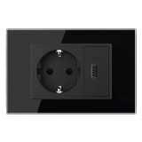 Livolo priză simplă + USB &icirc;ncastrată, modulară, negru