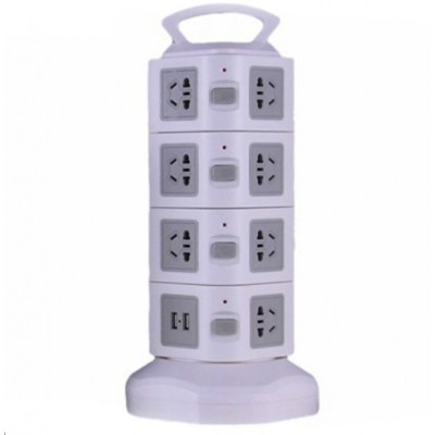 Prelungitor vertical universal cu 4 nivele, 16 prize si 2 porturi USB foto