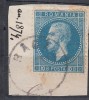 ROMANIA 1872 LP 38 d REGELE CAROL I PARIS VALOAREA 10 BANI/FRAGMENT STAMPILAT BACAU