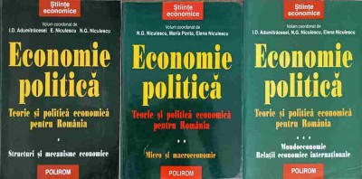 ECONOMIE POLITICA VOL.1-3 TEORIE SI POLITICA ECONOMICA PENTRU ROMANIA-I.D. ADUMITRACESEI, E. NICULESCU, N.G-250184 foto
