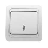Intrerupator cap scara simplu Comtec Eco Premium, MF0012-06020, incastrat, ceramica, rama inclusa, alb