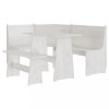 Set mobilier de bucatarie &bdquo;REINE&rdquo;, 3 piese, alb, lemn masiv pin