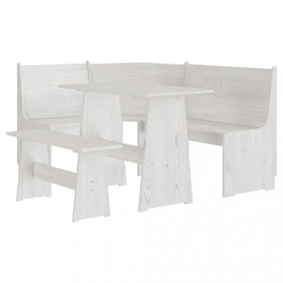 Set mobilier de bucatarie &amp;bdquo;REINE&amp;rdquo;, 3 piese, alb, lemn masiv pin foto
