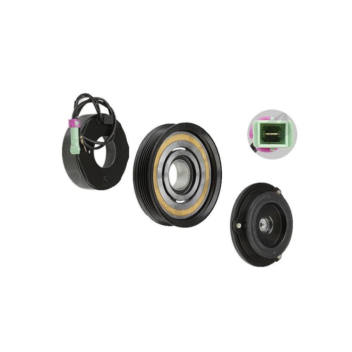 Cupla magnetica ambreiaj compresor A/C diametru 110 mm cu 6 caneluri, tip Denso 10S17C, Audi A4 (B5) 1994-2001; A6 (C4/C5) 1994-2001, A8 (D2) 1994-20