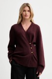 ISABELLE BLANCHE cardigan din amestec de l&acirc;nă culoarea bordo, IS25FW-M152-F007