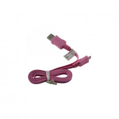 Cablu de date USB la Micro USB Ultra plat-Lungime 95cm-Culoare Roz