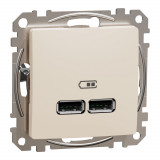 Priza USB tip A+A 2.1A Schneider Sedna bej SDD112401