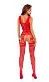 Bodystocking Crotchless Sexy Fit, Rosu, S-L