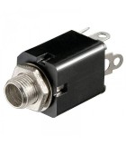 Mufa Jack audio 6.35 mm stereo mama din plastic panou Goobay