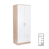 Cumpara ieftin Dulap Miami 80x205 cm alb-stejar sonoma