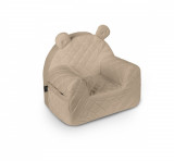 Fotoliu pentru copii cu spatar, catifea Velvet Ursulet Teddy Beige