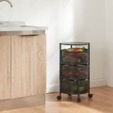 Carucior servire la masa Steigen cu 3 cosuri negru [en.casa] HausGarden Leisure