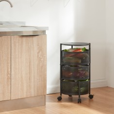 Carucior servire la masa Steigen cu 3 cosuri negru [en.casa] HausGarden Leisure foto