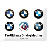 Placa metalica BMW - Logo Evolution, Nostalgic Art Merchandising