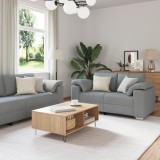 VidaXL Set canapea, 2 piese, perne gri deschis, textil