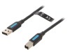 Cablu USB 2.0 A-B 0.5m Negru, Vention