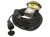 Prelungitor alimentare KEL 3x2,5mm2 25m 16A cu 1 priză negru