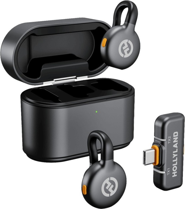 Hollyland LARK M2S Duo Wireless Lavalier Microphone with USB-C Plug (Duo, Space Gray)