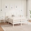 VidaXL Cadru pat, alb, 140x190 cm, lemn masiv 3105841