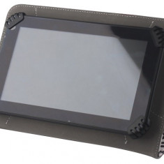 Husa cu stand universala reglabila Geometric negru+gri pentru tablete de 7 - 8 inch