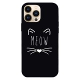 Husa compatibila cu Apple iPhone 15 Pro Max model Meow, Silicon, TPU, Viceversa, Transparent, Carcasa