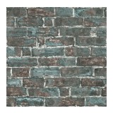 Tapet caramida rustic lavabil, maro, albastru, imitations2 6318-18
