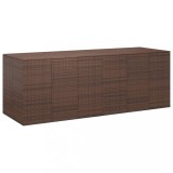 vidaXL Ladă de grădină pentru perne, maro, 291x100,5x104 cm, ratan PE