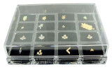 Cutie inele 16 spatii din material acrilic transparent, Alfa