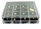 Cutie inele 16 spatii din material acrilic transparent