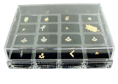 Cutie inele 16 spatii din material acrilic transparent foto