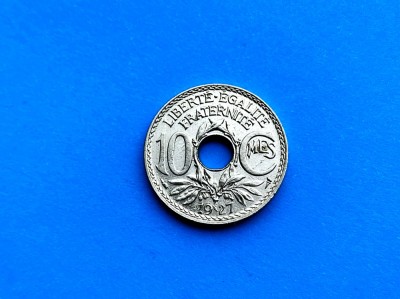 10 Centimes 1927 Franta-AUNC foto