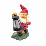Lampa solara LED Hoff, pitic cu felinar, rasina, H 25 cm, multicolora, exterior