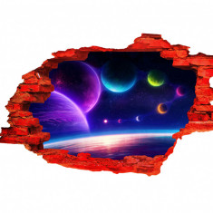 Autocolant decorativ, Gaura in perete, Planete, Multicolor, 83 cm, 27ST-2