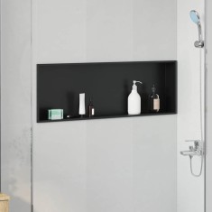 Nisă de Duș Negru 90 x 30 x 9.5 cm Oţel inoxidabil foto