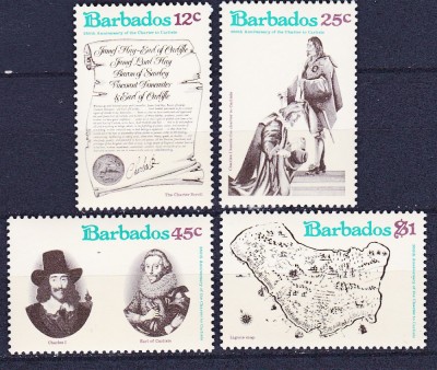 DB1 1977 Barbados 350 Aniversare 4 v. MNH foto