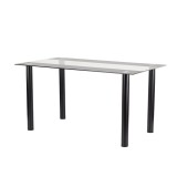 Cumpara ieftin Masă de dining pătrată Riona 140 cm din sticlă neagră