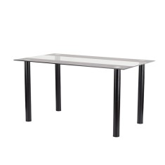 Masă de dining pătrată Riona 140 cm din sticlă neagră
