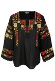 Bluza tip ie dama B23, negru/rosu, marime S