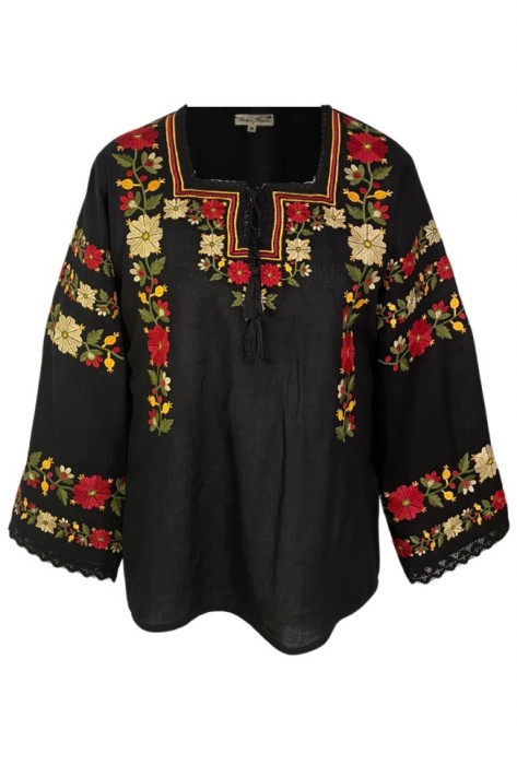 Bluza tip ie dama BN24, negru/rosu, marime 2XL