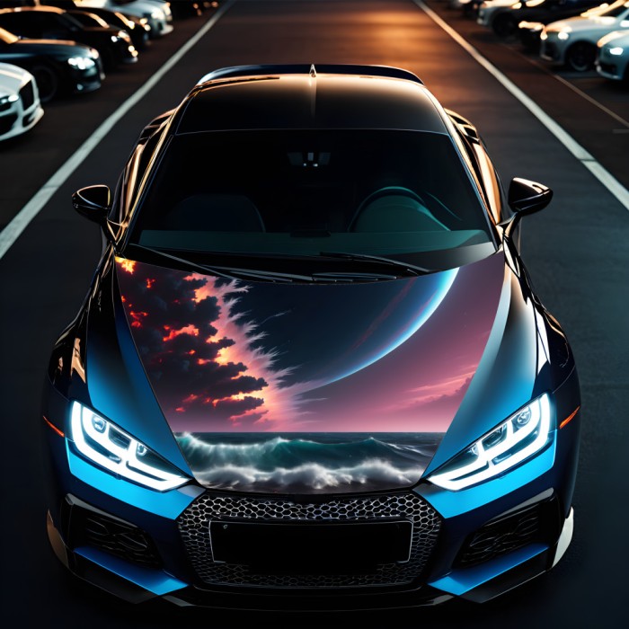 Folie Capota Auto "Hood Art" rezistenta la exterior, marime L (180 x 130cm) - Cod: AVX-CAPOTA-023L