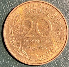 MONEDA FRANTA 20 CENTIMES 1970/Cupru-Aluminiu-Nickel/23,5 mm si 4 grame / p