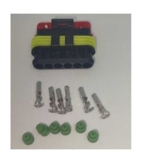 Set conector cablu Superseal 1.5 mama mufa 6 pin 6 pini inclusi + 6 garnituri incluse IP67 TE Connectivity 282090-1-SET-F