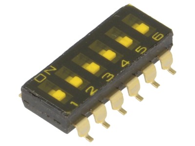 DIP-SWITCH 6 secțiuni ON-OFF 24VDC foto