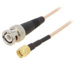 Cablu Coaxial BNC-SMA 50&Omega; 0,61m Transparent