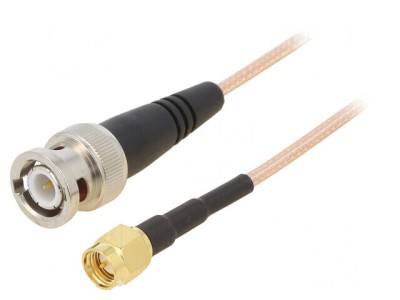 Cablu Coaxial BNC-SMA 50&amp;Omega; 0,61m Transparent foto