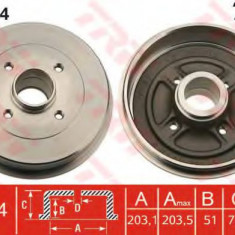 Tambur frana RENAULT CLIO II (BB0/1/2, CB0/1/2) (1998 - 2005) TRW DB4214